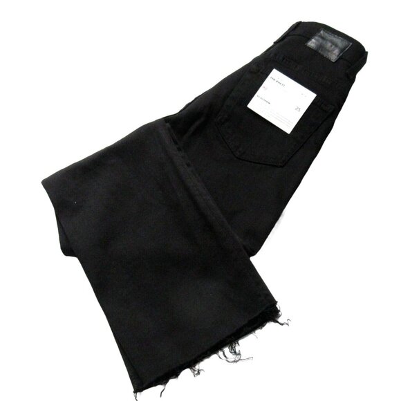 NWT AG Adriano Goldschmied Rhett 1 Year Super Black High Waist Straight Crop 25 - Picture 3 of 8